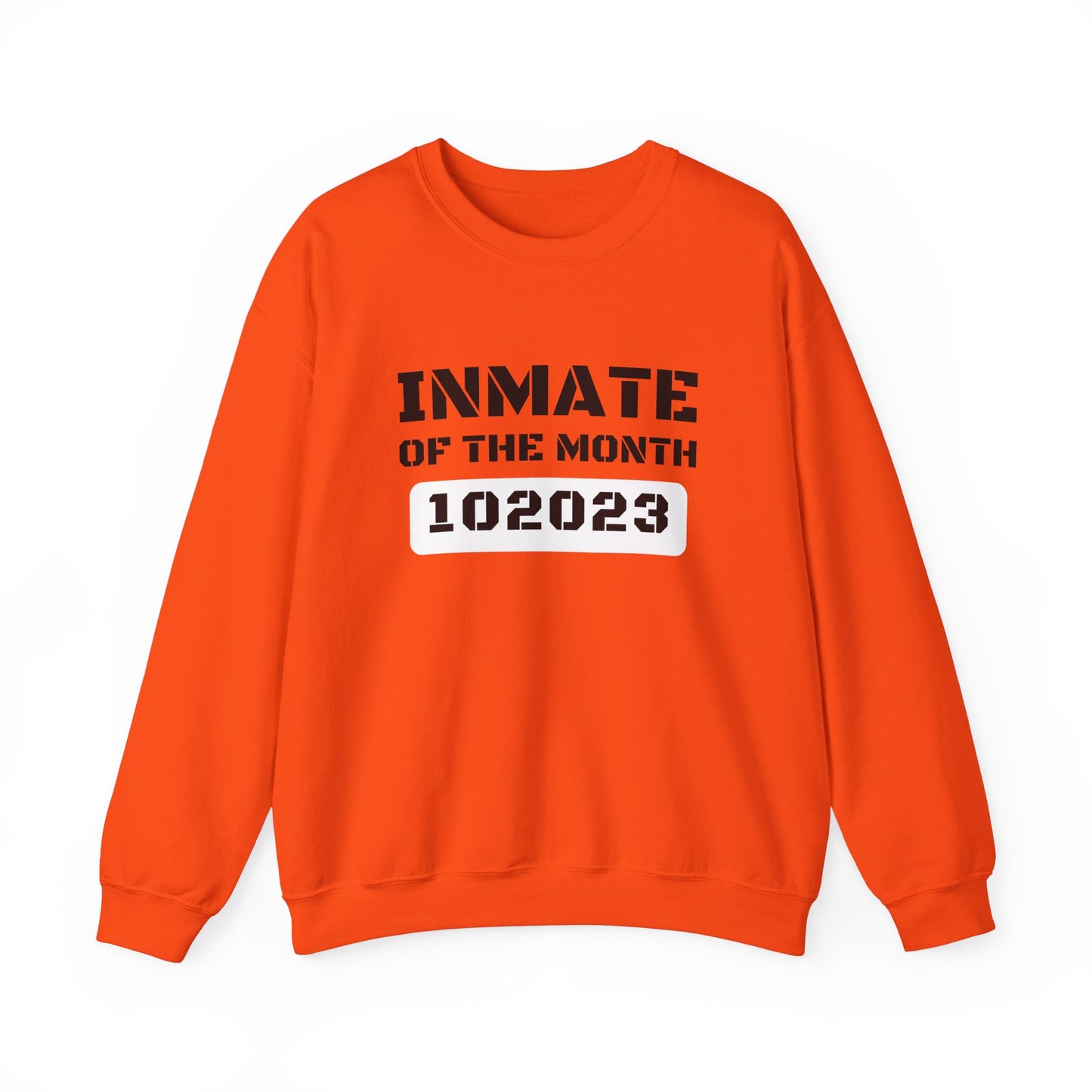 Unisex Heavy Blend™ Crewneck Sweatshirt Funny Halloween style Inmate of the Month 2025