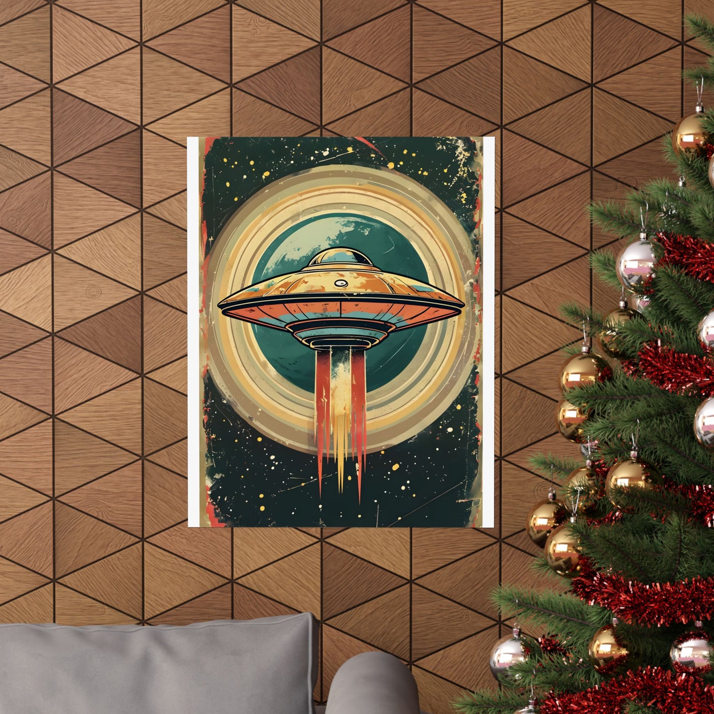 Matte Vertical Posters UFO invasion for outer space 2025