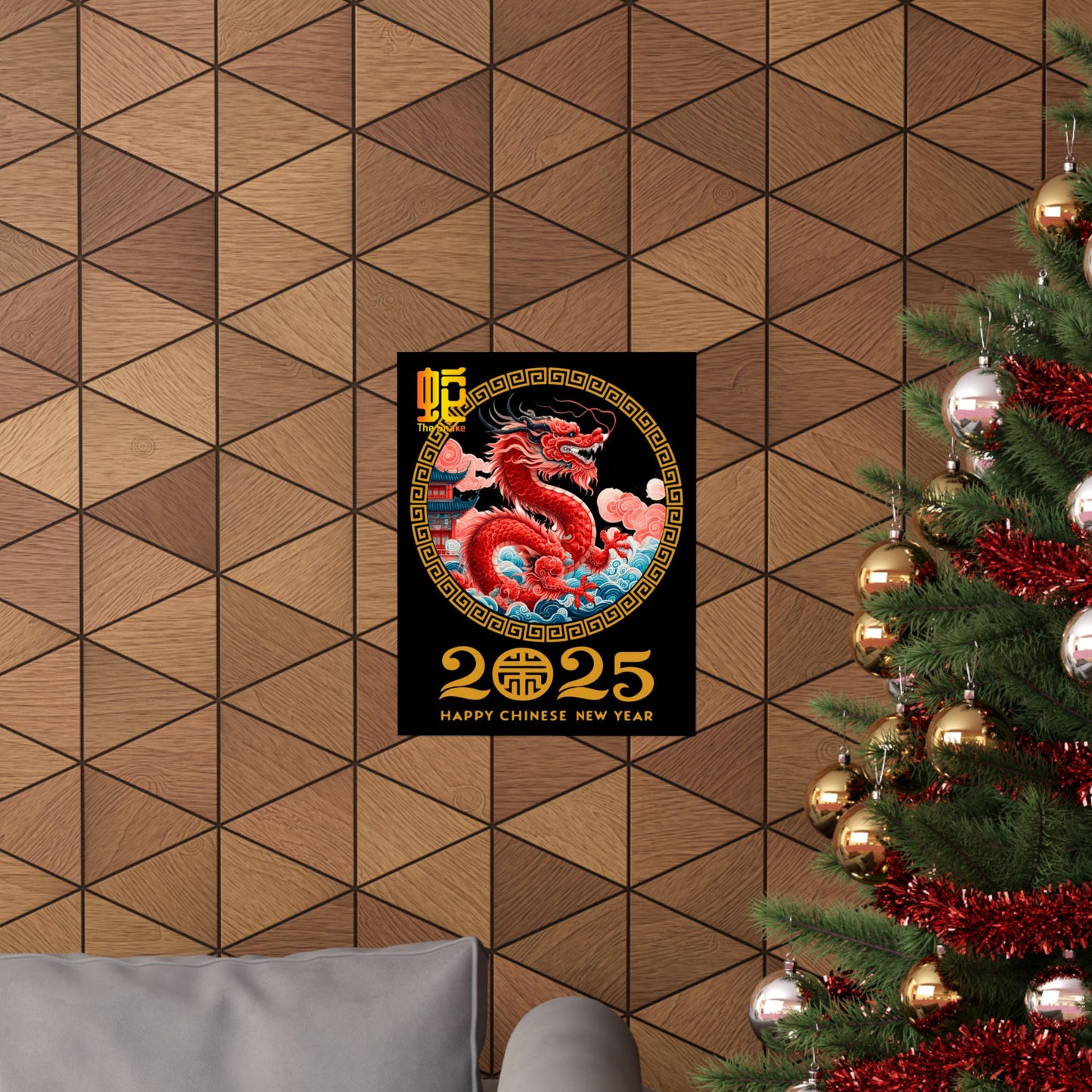 Matte Vertical Posters Chinese new year year of snake 2025 lunar calendar chinese gifts