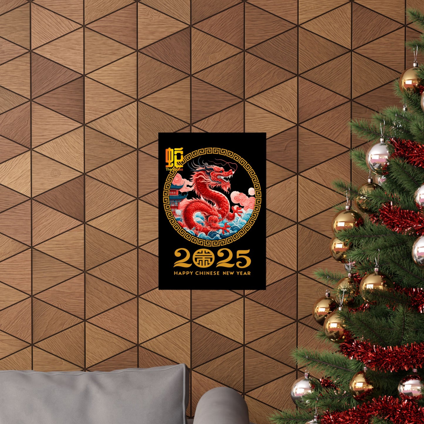 Matte Vertical Posters Chinese new year year of snake 2025 lunar calendar chinese gifts