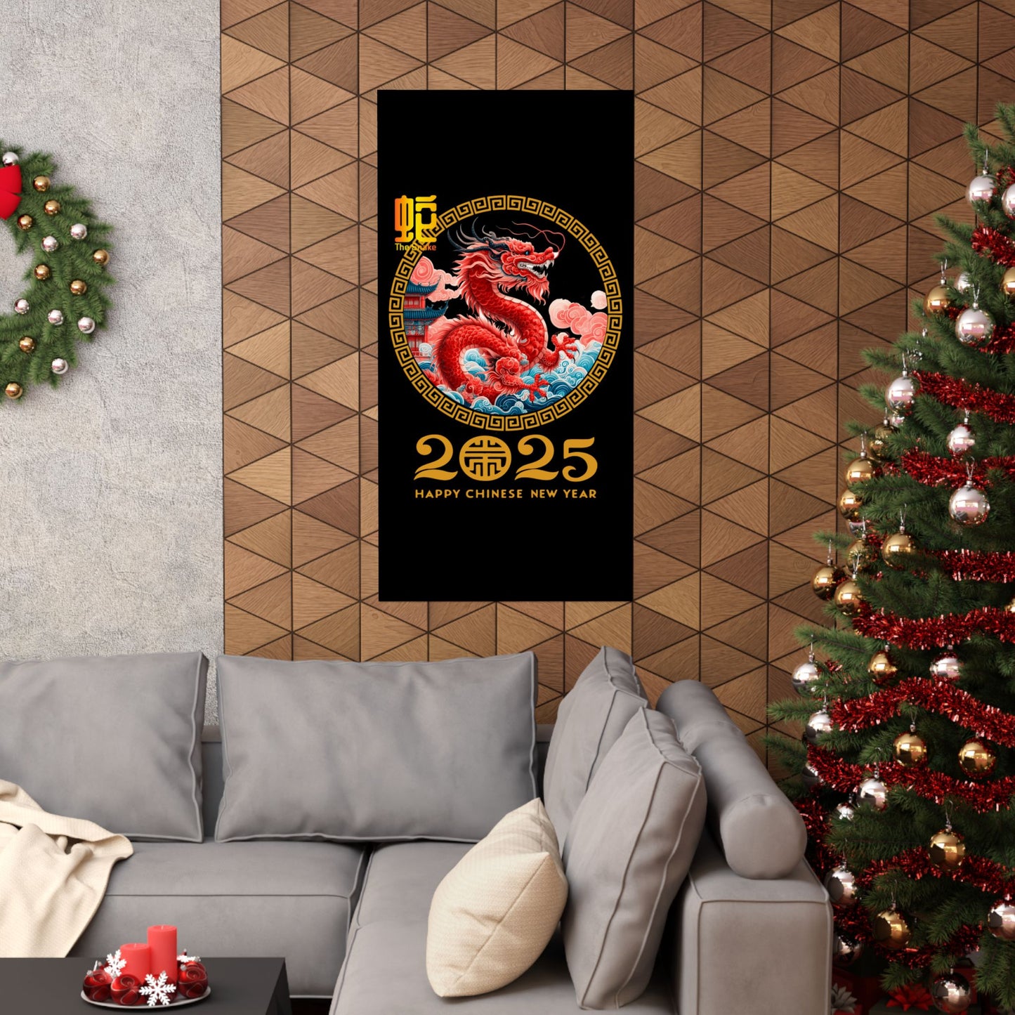 Matte Vertical Posters Chinese new year year of snake 2025 lunar calendar chinese gifts