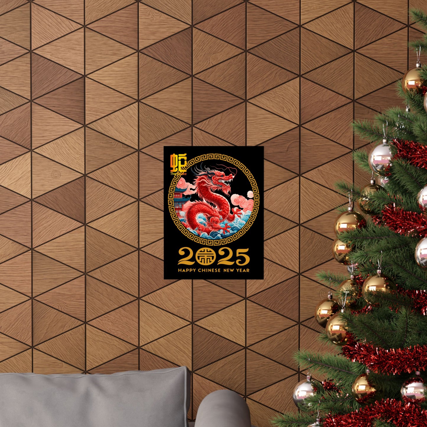 Matte Vertical Posters Chinese new year year of snake 2025 lunar calendar chinese gifts