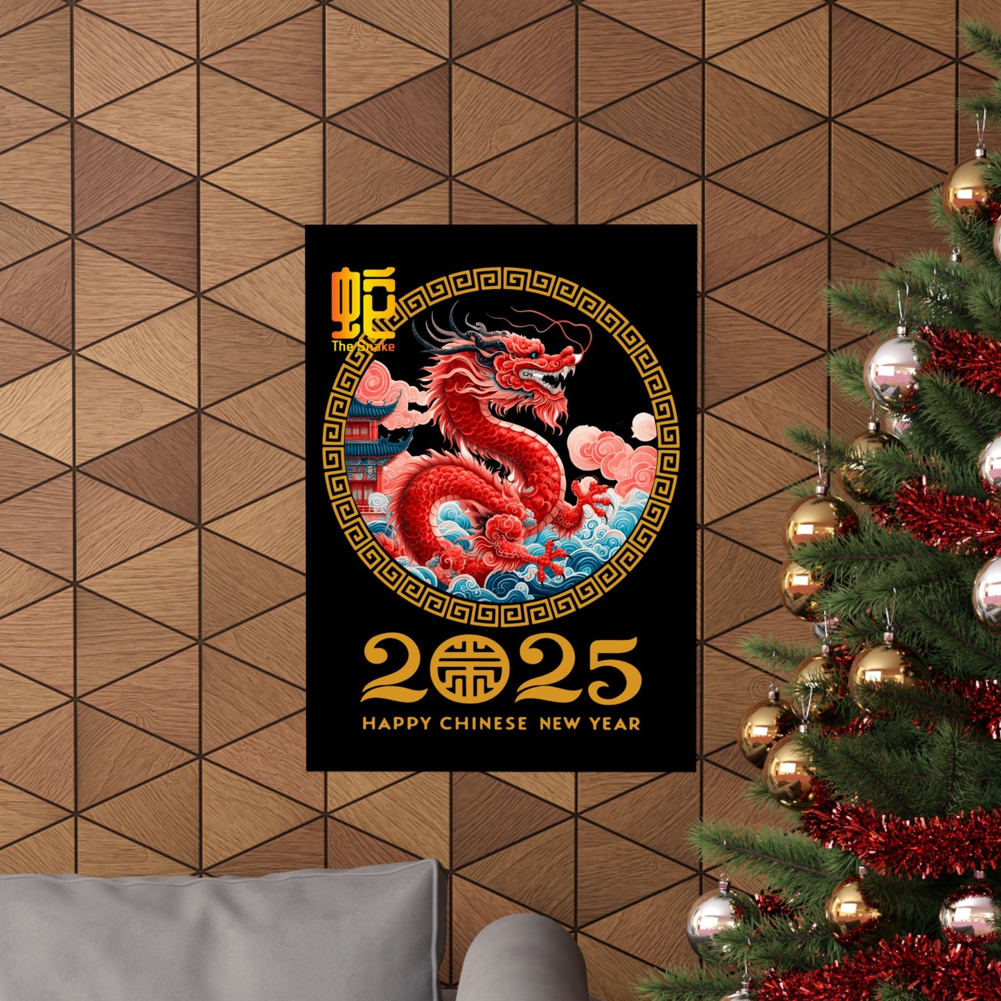 Matte Vertical Posters Chinese new year year of snake 2025 lunar calendar chinese gifts