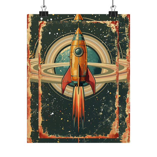 Matte Vertical Poster for Space lovers  vintage style home decor