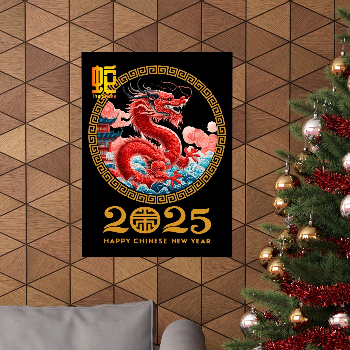 Matte Vertical Posters Chinese new year year of snake 2025 lunar calendar chinese gifts