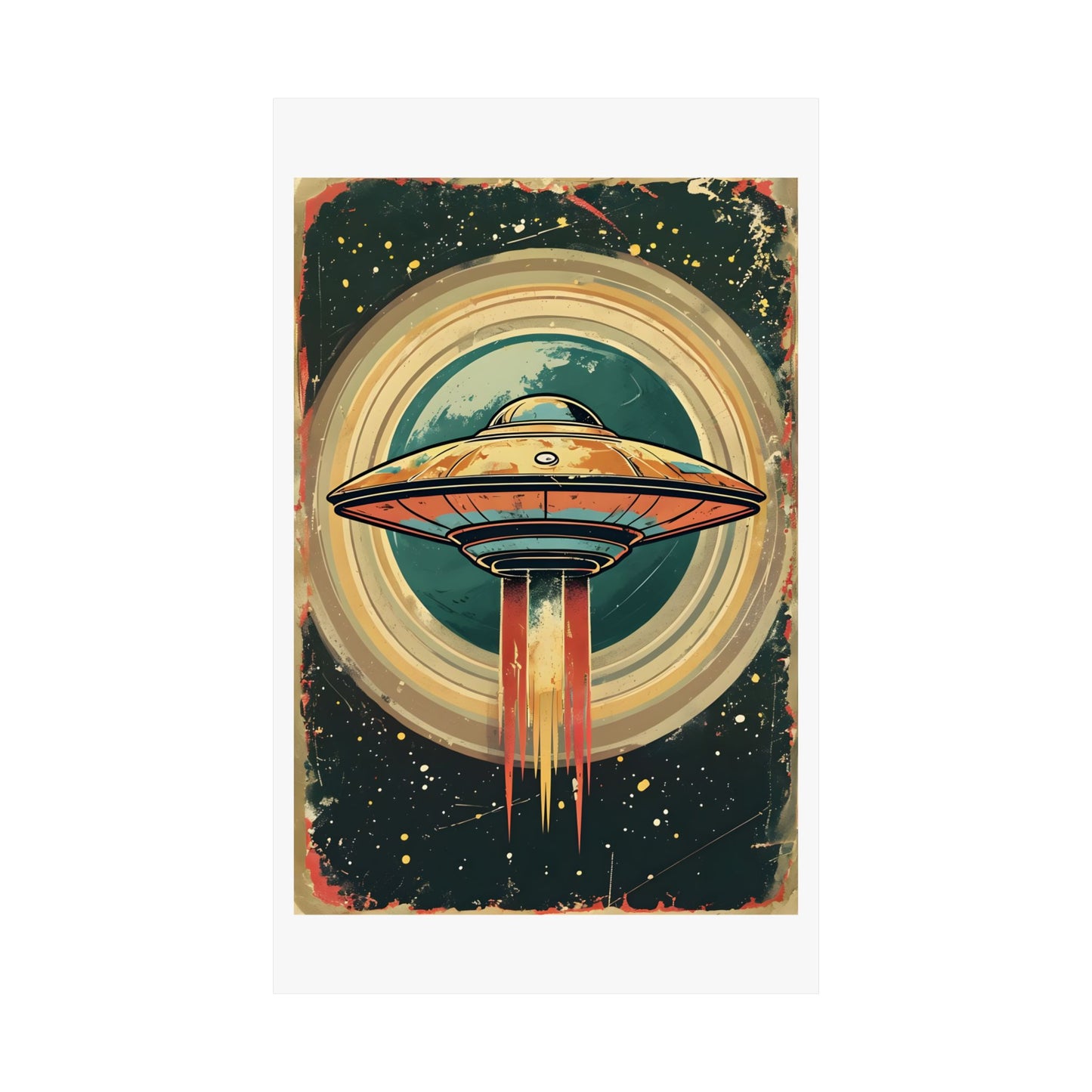 Matte Vertical Posters UFO invasion for outer space 2025