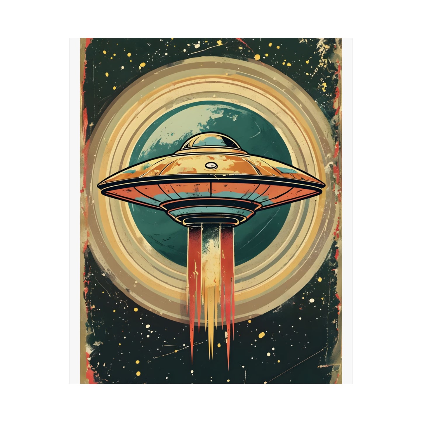 Matte Vertical Posters UFO invasion for outer space 2025