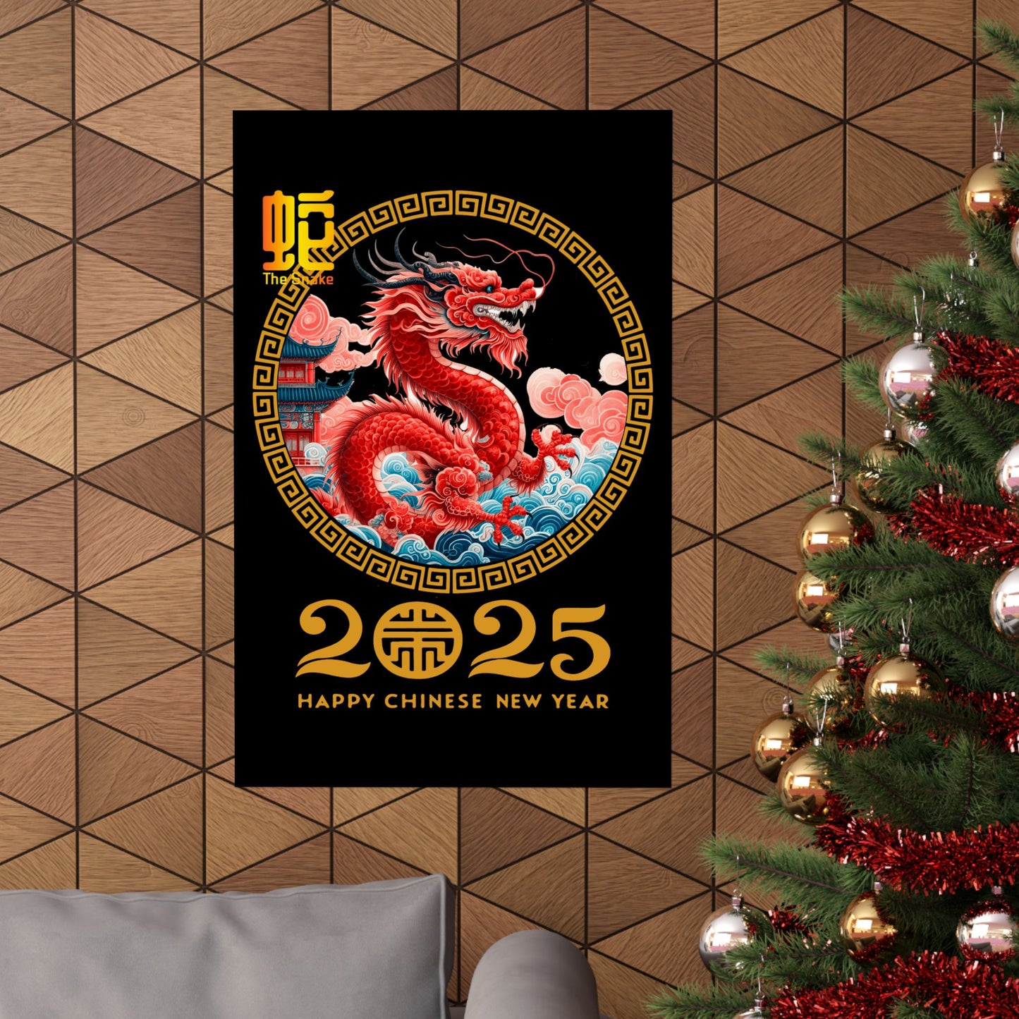 Matte Vertical Posters Chinese new year year of snake 2025 lunar calendar chinese gifts