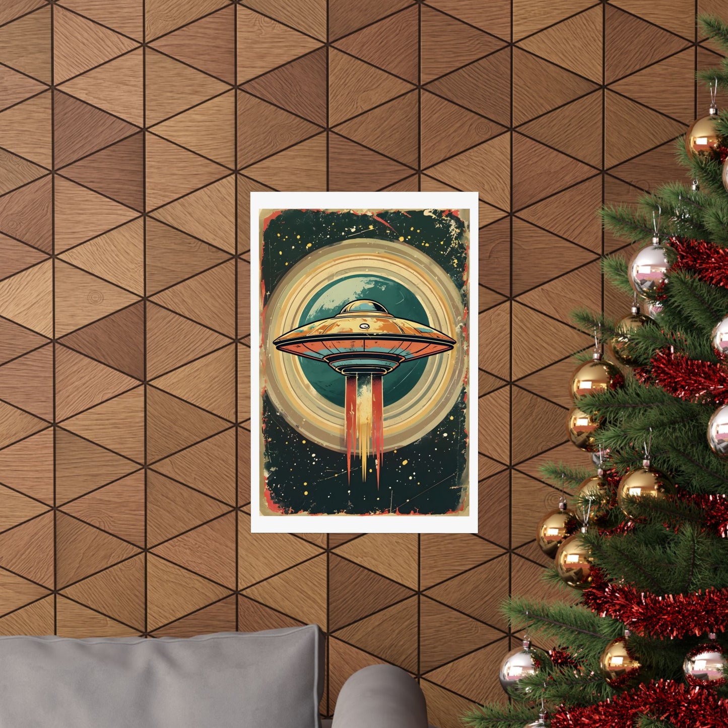 Matte Vertical Posters UFO invasion for outer space 2025