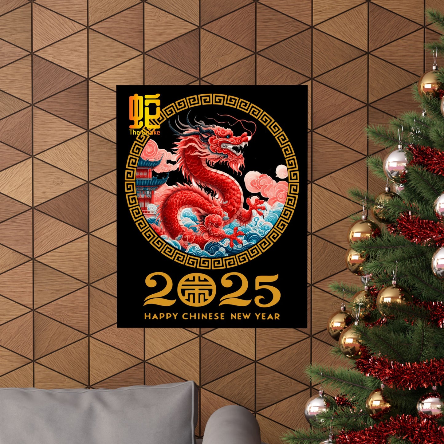 Matte Vertical Posters Chinese new year year of snake 2025 lunar calendar chinese gifts