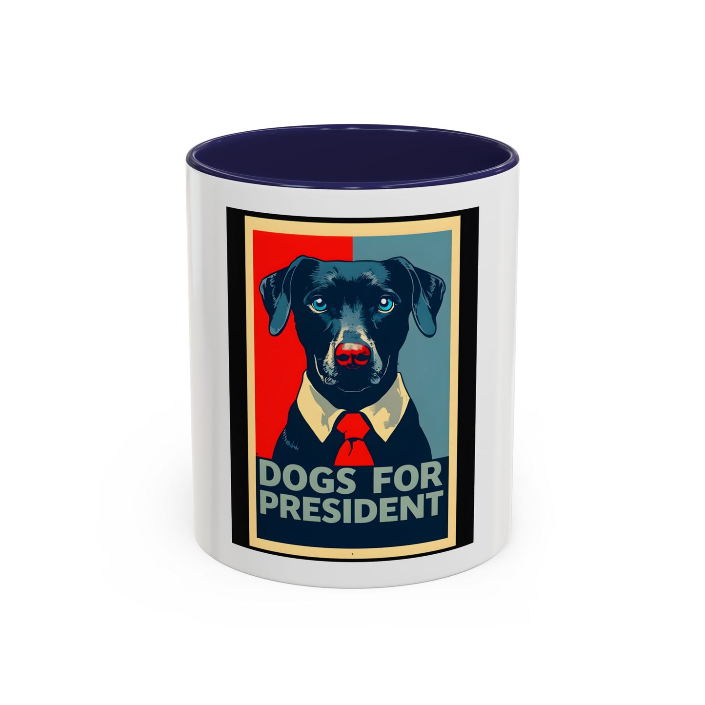 Accent Coffee Mug (11, 15oz) Funny Dogs for president 2025