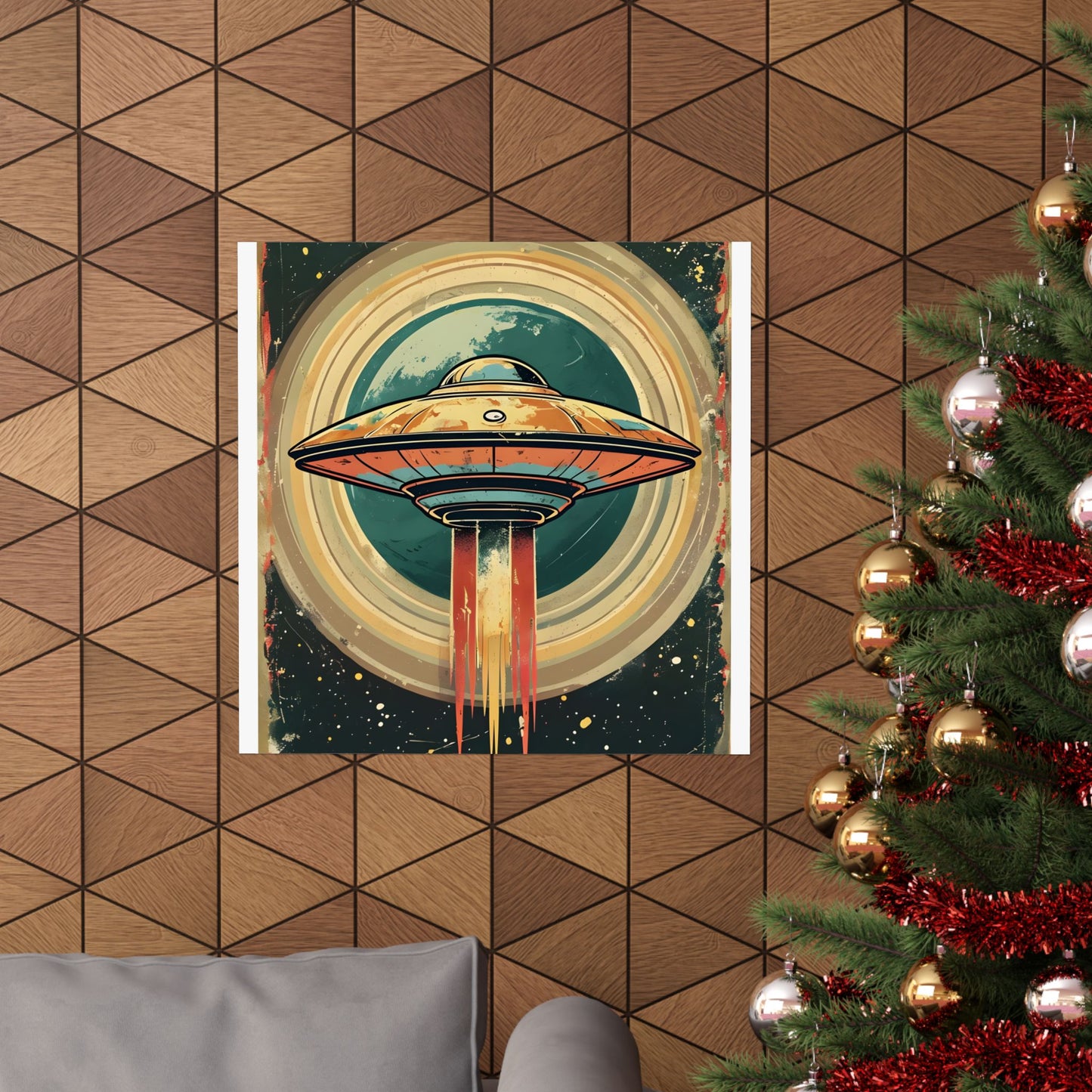 Matte Vertical Posters UFO invasion for outer space 2025