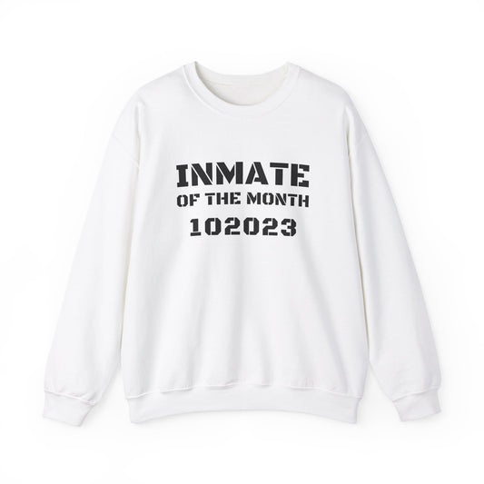 Unisex Heavy Blend™ Crewneck Sweatshirt Funny Halloween style Inmate of the Month 2025