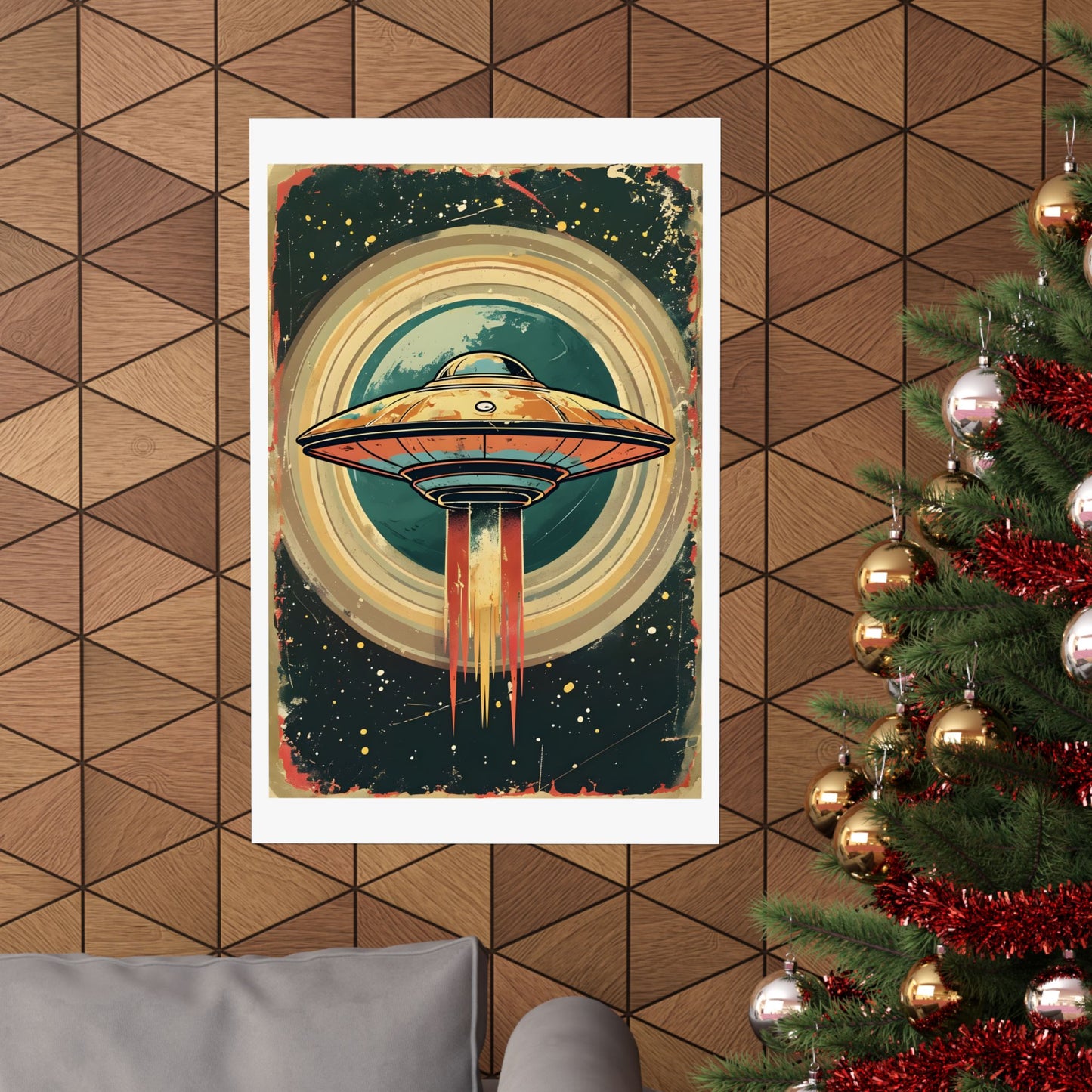 Matte Vertical Posters UFO invasion for outer space 2025