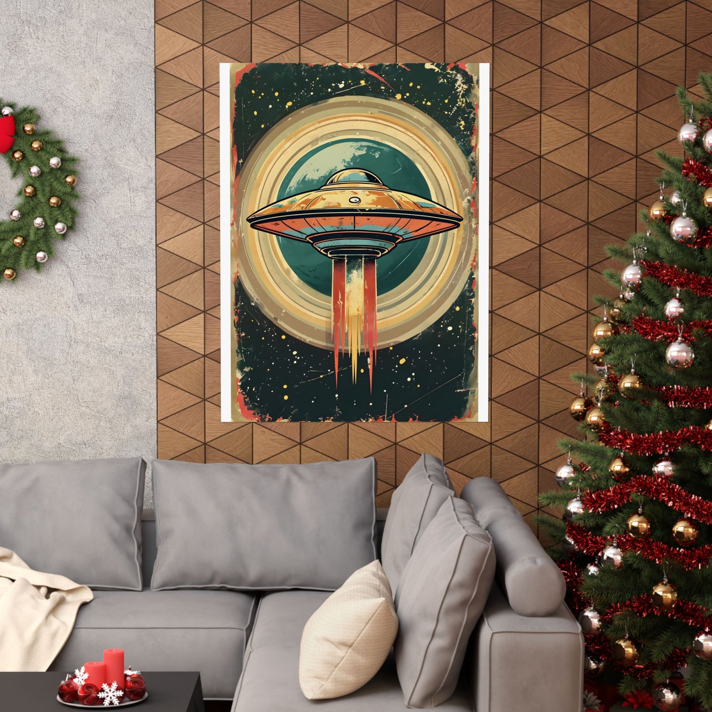 Matte Vertical Posters UFO invasion for outer space 2025