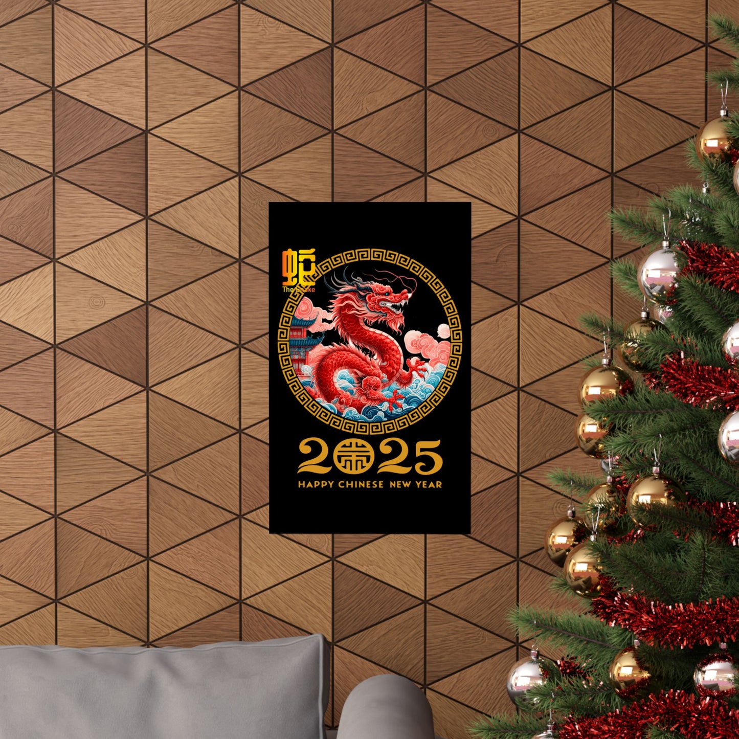 Matte Vertical Posters Chinese new year year of snake 2025 lunar calendar chinese gifts