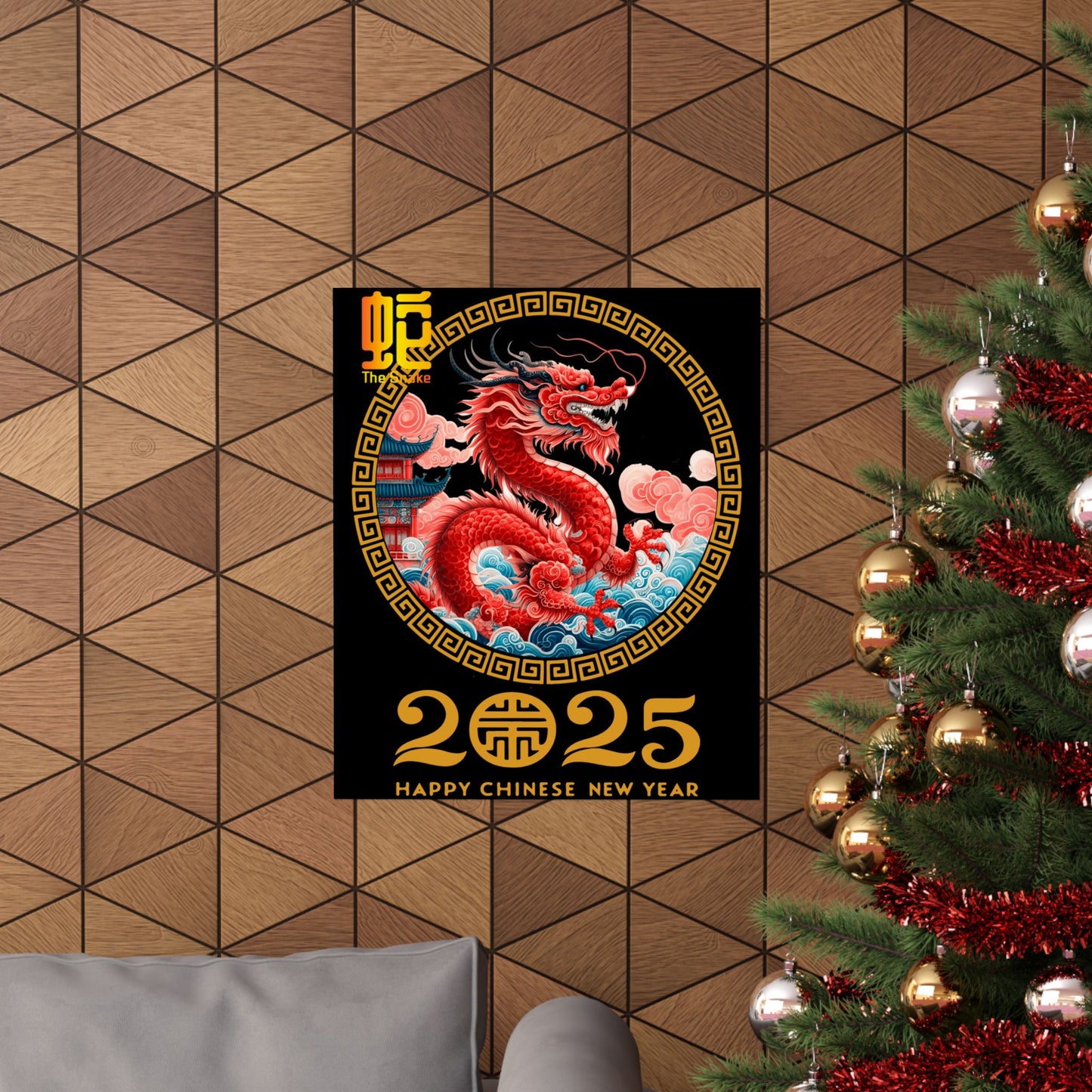 Matte Vertical Posters Chinese new year year of snake 2025 lunar calendar chinese gifts