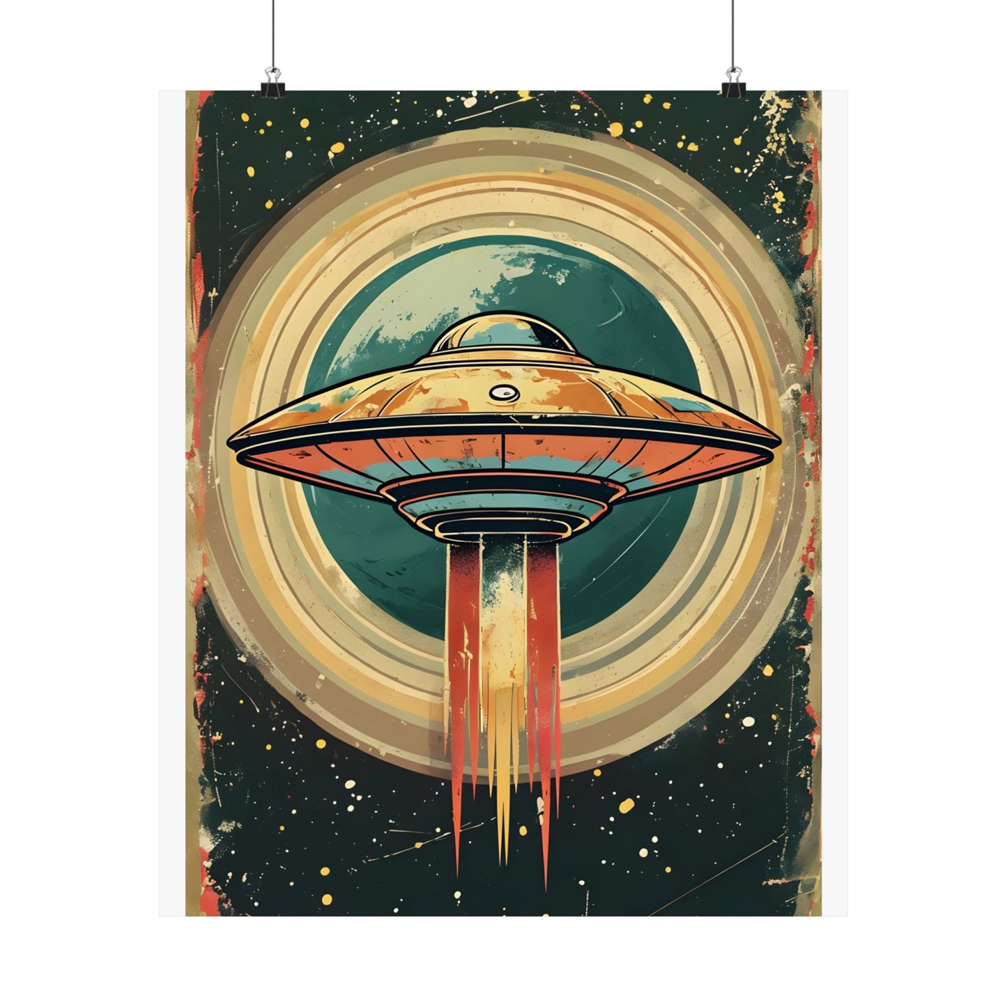 Matte Vertical Posters UFO invasion for outer space 2025