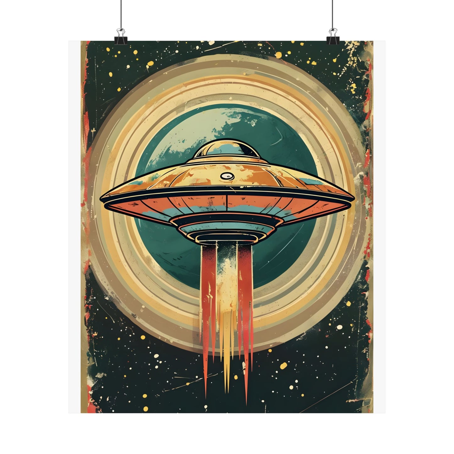 Matte Vertical Posters UFO invasion for outer space 2025