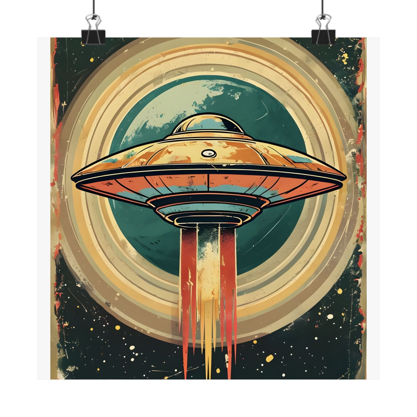 Matte Vertical Posters UFO invasion for outer space 2025