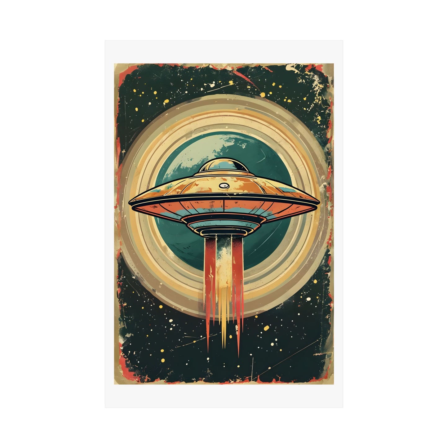 Matte Vertical Posters UFO invasion for outer space 2025