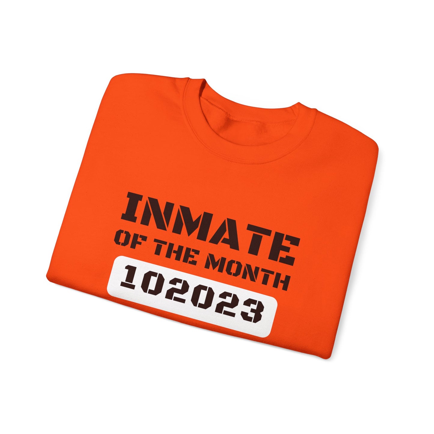 Unisex Heavy Blend™ Crewneck Sweatshirt Funny Halloween style Inmate of the Month 2025