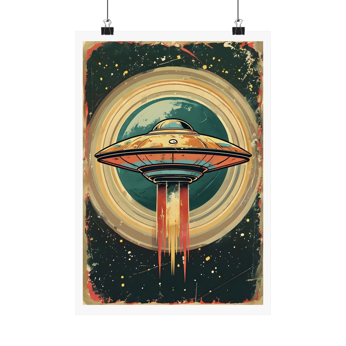 Matte Vertical Posters UFO invasion for outer space 2025