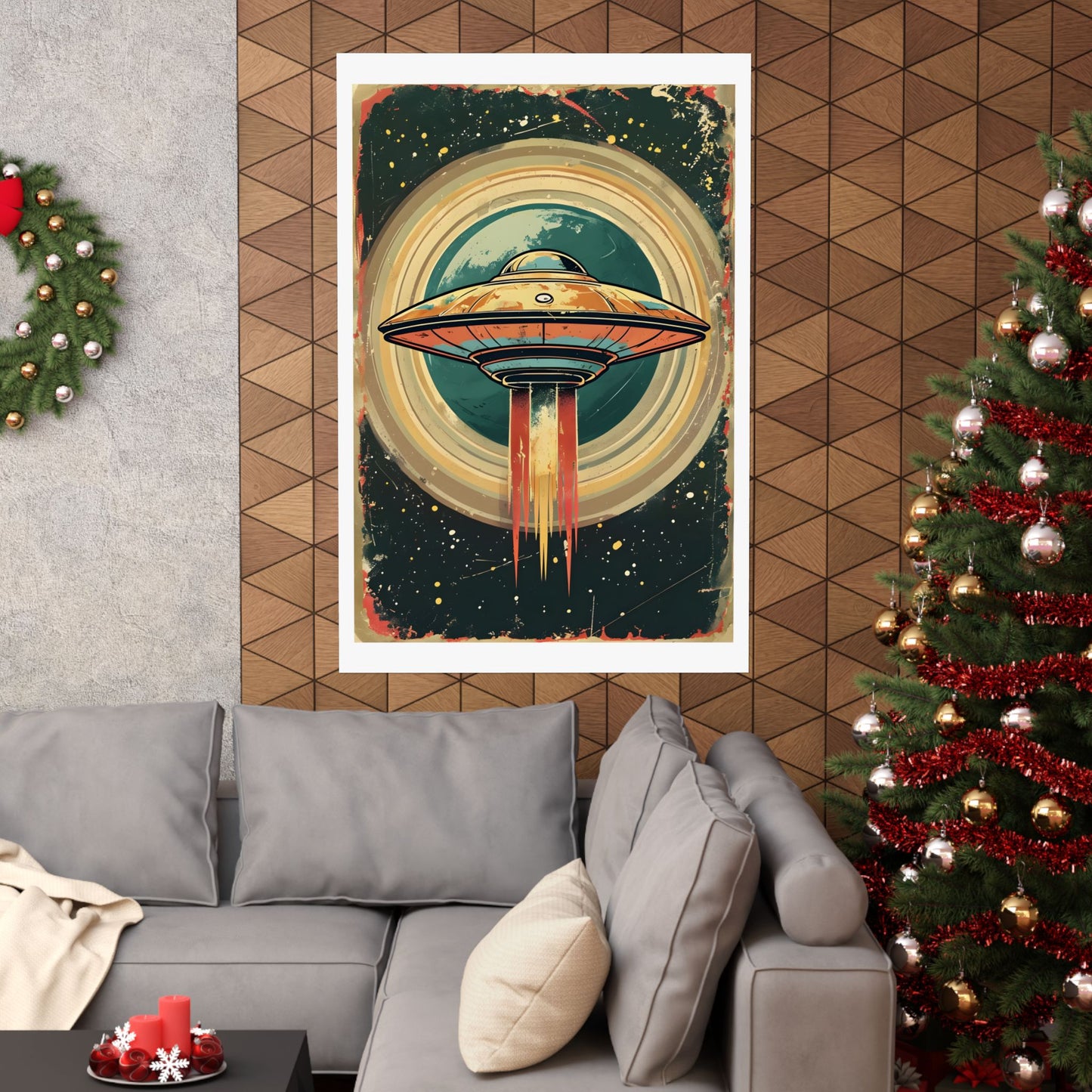 Matte Vertical Posters UFO invasion for outer space 2025