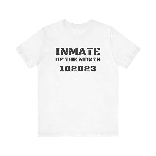 Unisex Jersey Short Sleeve Tee Funny Halloween costume Inmate of the Month 2025