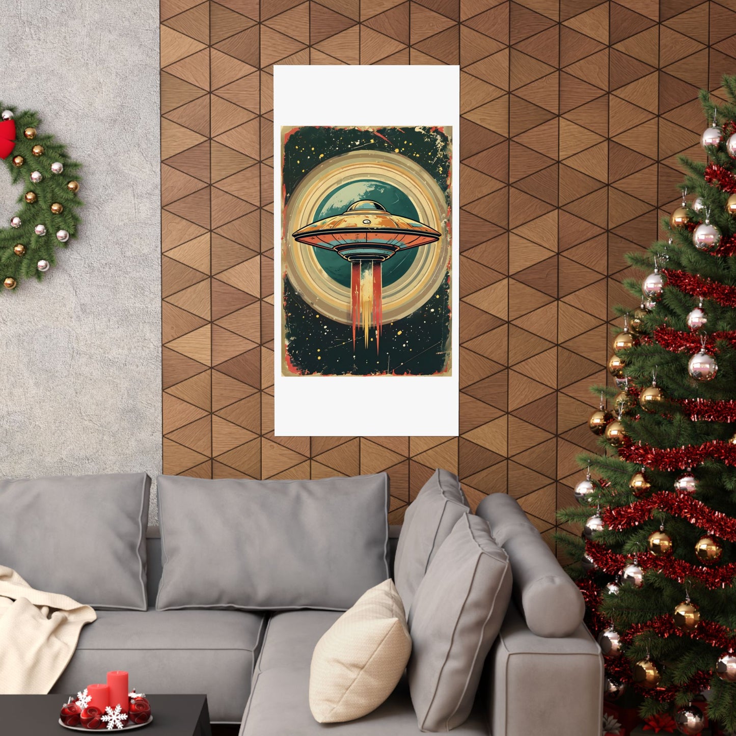 Matte Vertical Posters UFO invasion for outer space 2025