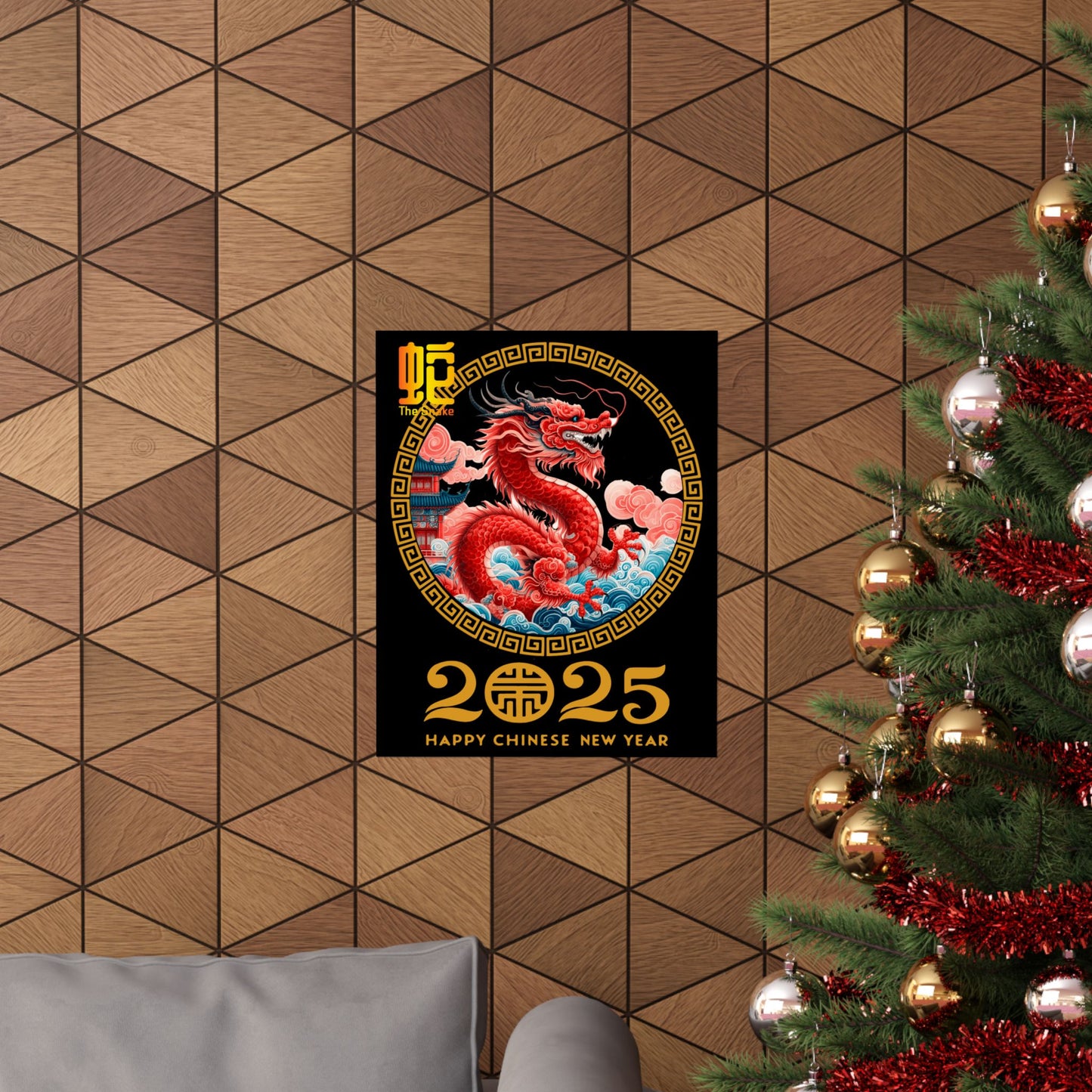 Matte Vertical Posters Chinese new year year of snake 2025 lunar calendar chinese gifts