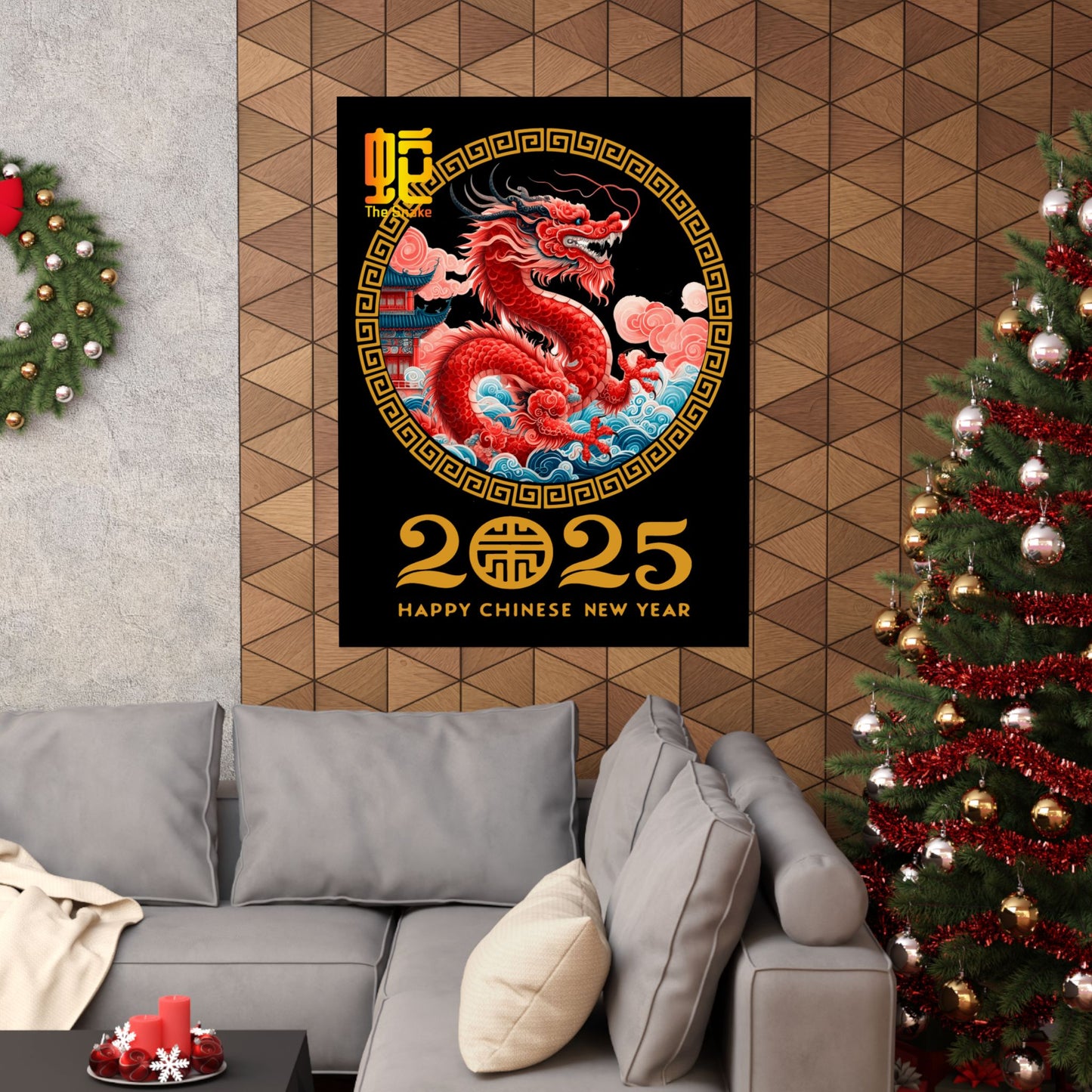 Matte Vertical Posters Chinese new year year of snake 2025 lunar calendar chinese gifts