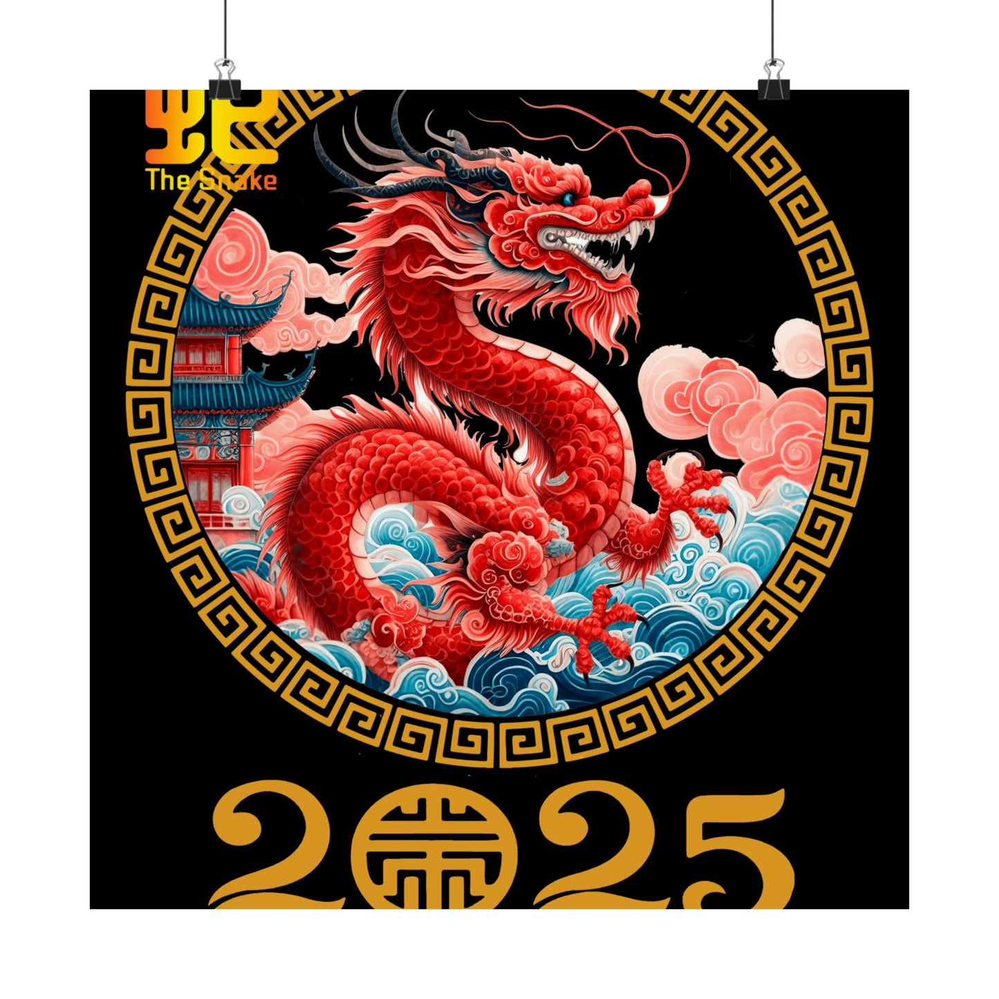 Matte Vertical Posters Chinese new year year of snake 2025 lunar calendar chinese gifts