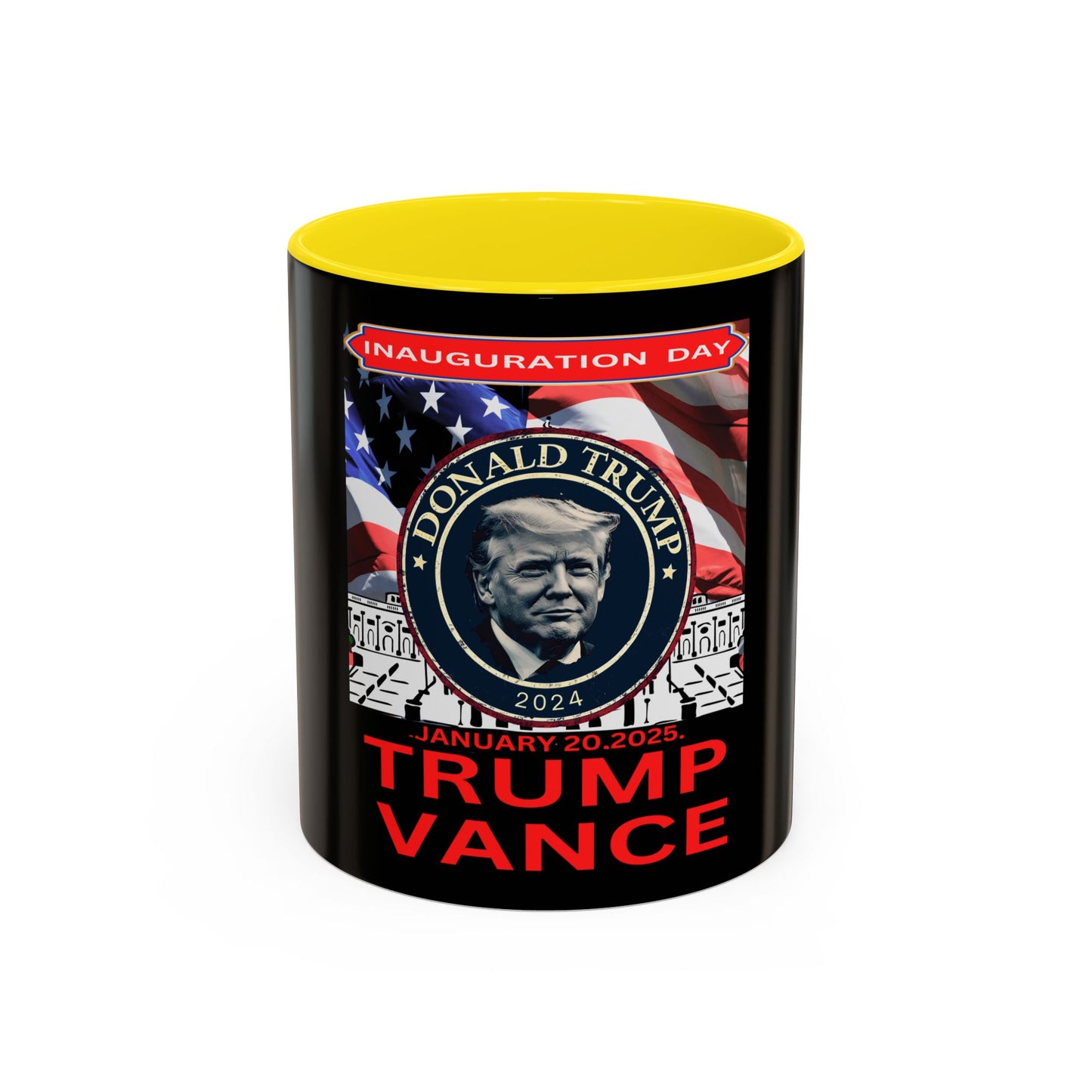 Accent Coffee Mug (11, 15oz) Donald Trump 47th president Inauguration day January 20th 2025 USA