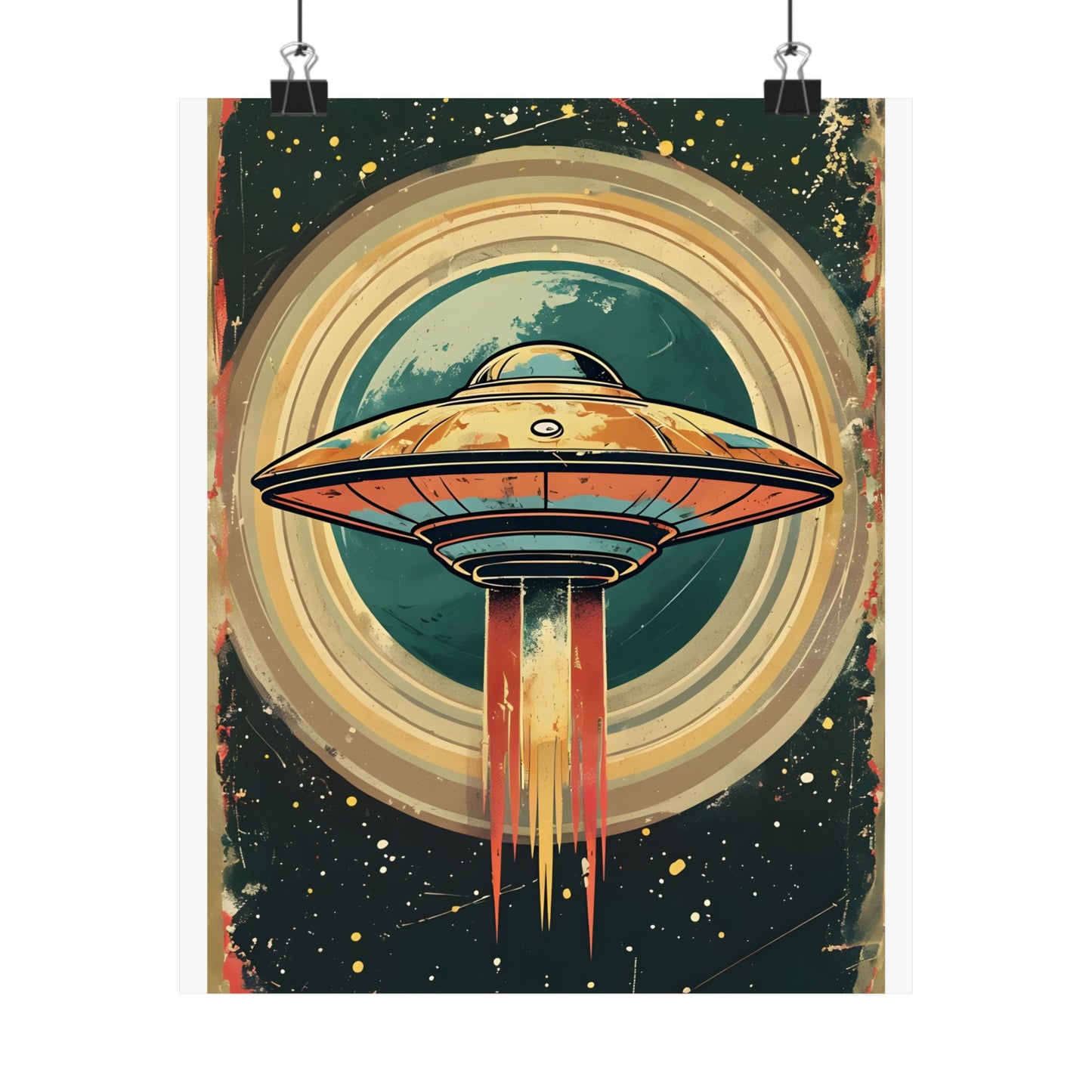 Matte Vertical Posters UFO invasion for outer space 2025