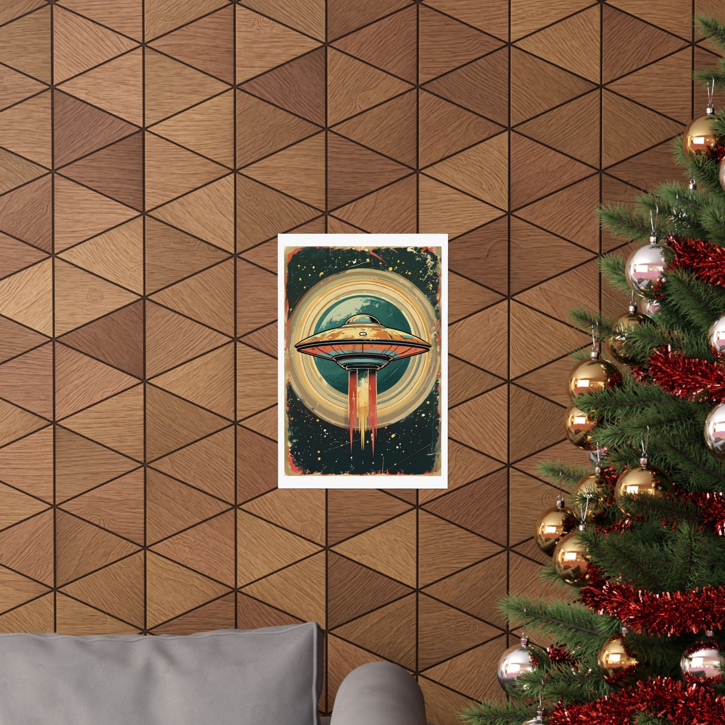 Matte Vertical Posters UFO invasion for outer space 2025