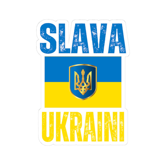 Slava Ukraini Kiss-Cut Stickers - Ukrainian Pride I stand with Ukraine 2025