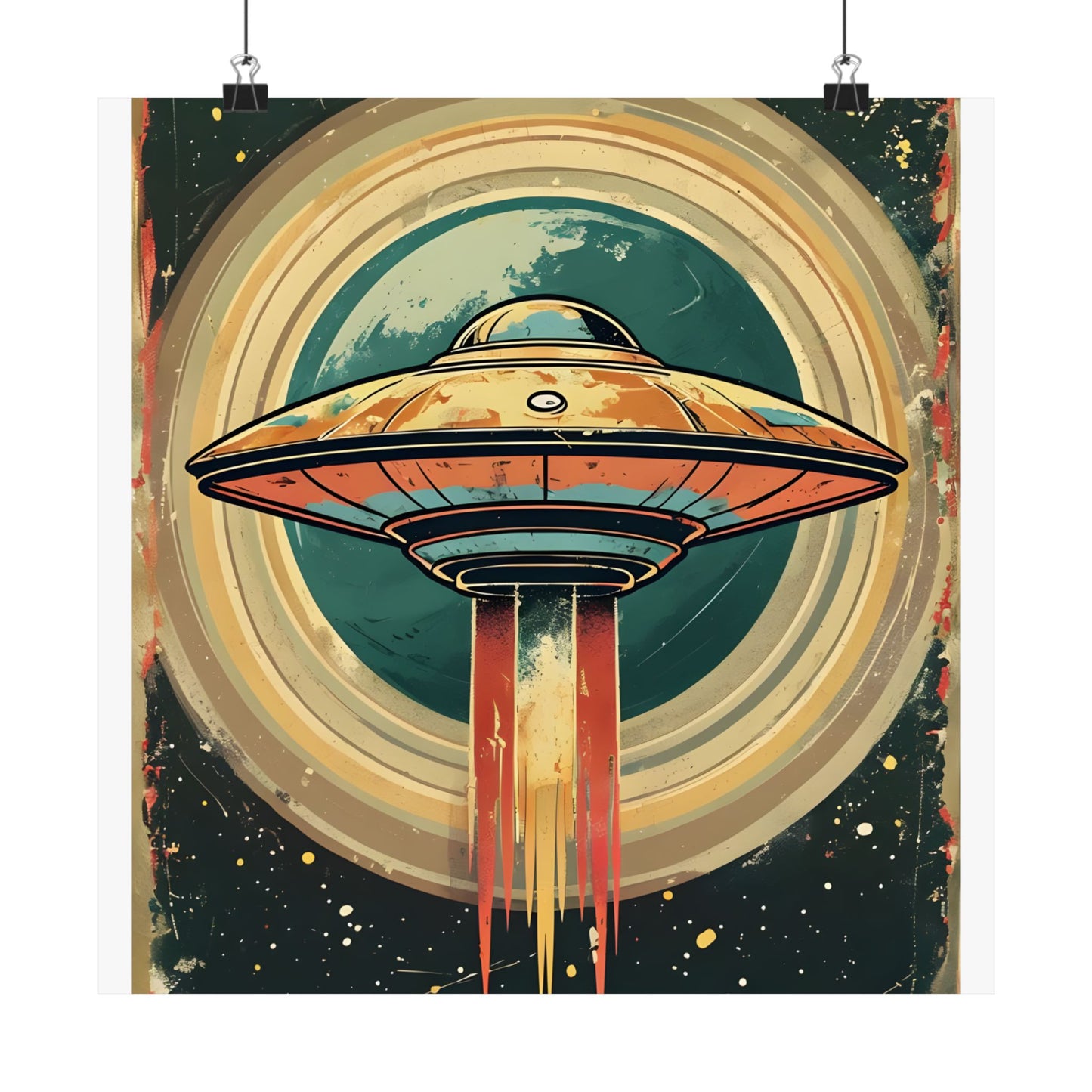 Matte Vertical Posters UFO invasion for outer space 2025