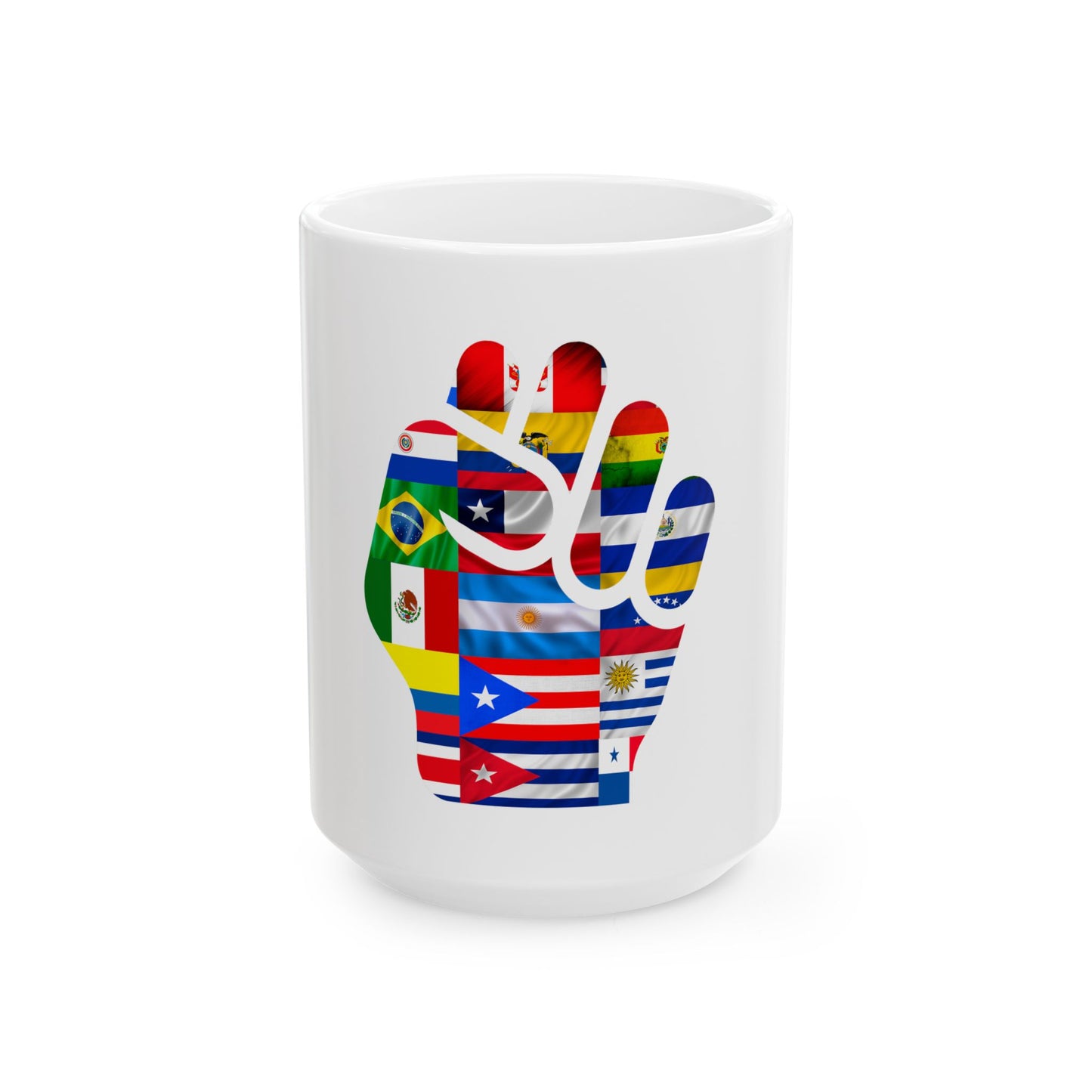 Latinos united flags coffe mug anti trump