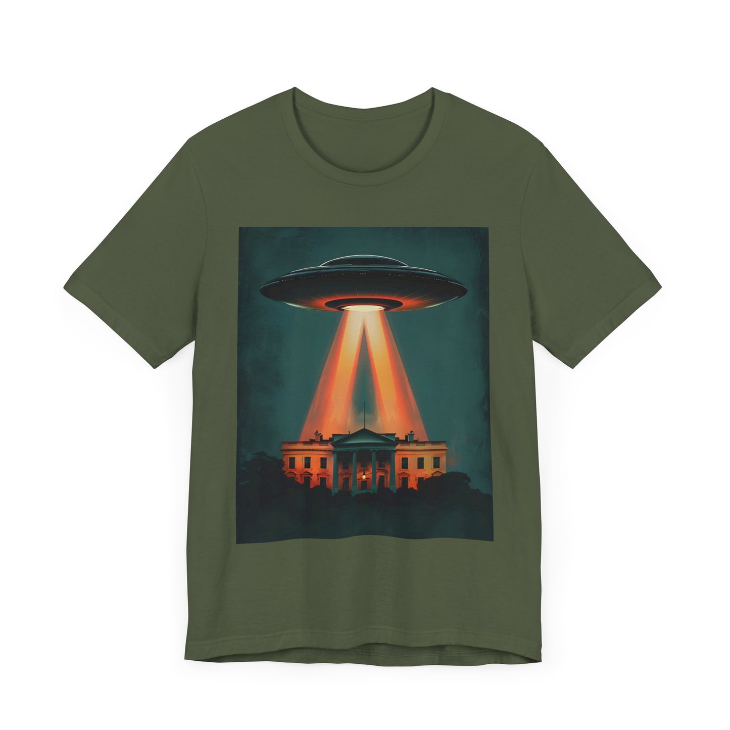 Unisex Jersey Short Sleeve Tee UFO  Aliens invasion Problem solved  for Sci Fi lovers