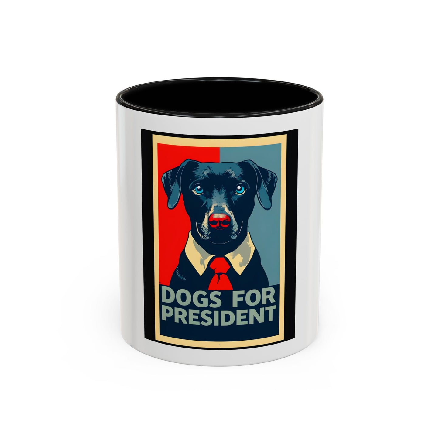 Accent Coffee Mug (11, 15oz) Funny Dogs for president 2025