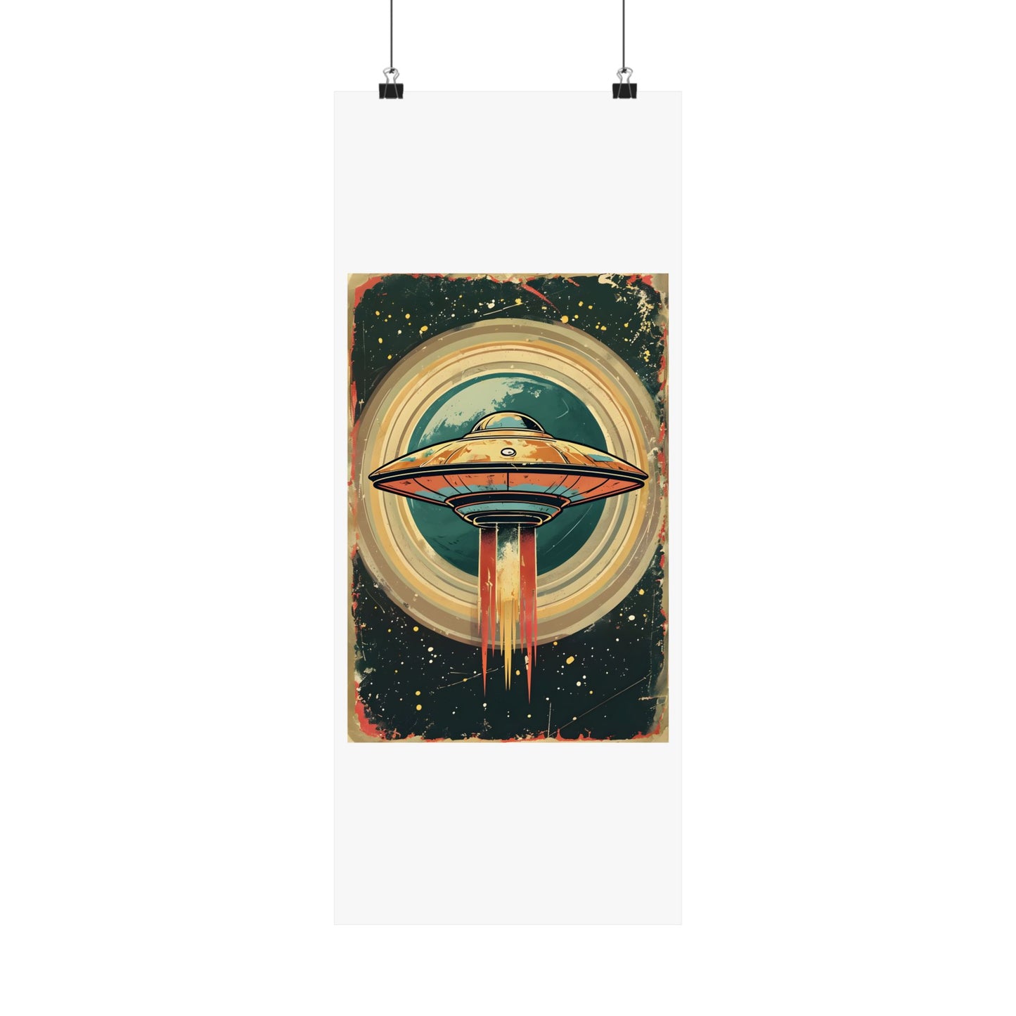 Matte Vertical Posters UFO invasion for outer space 2025