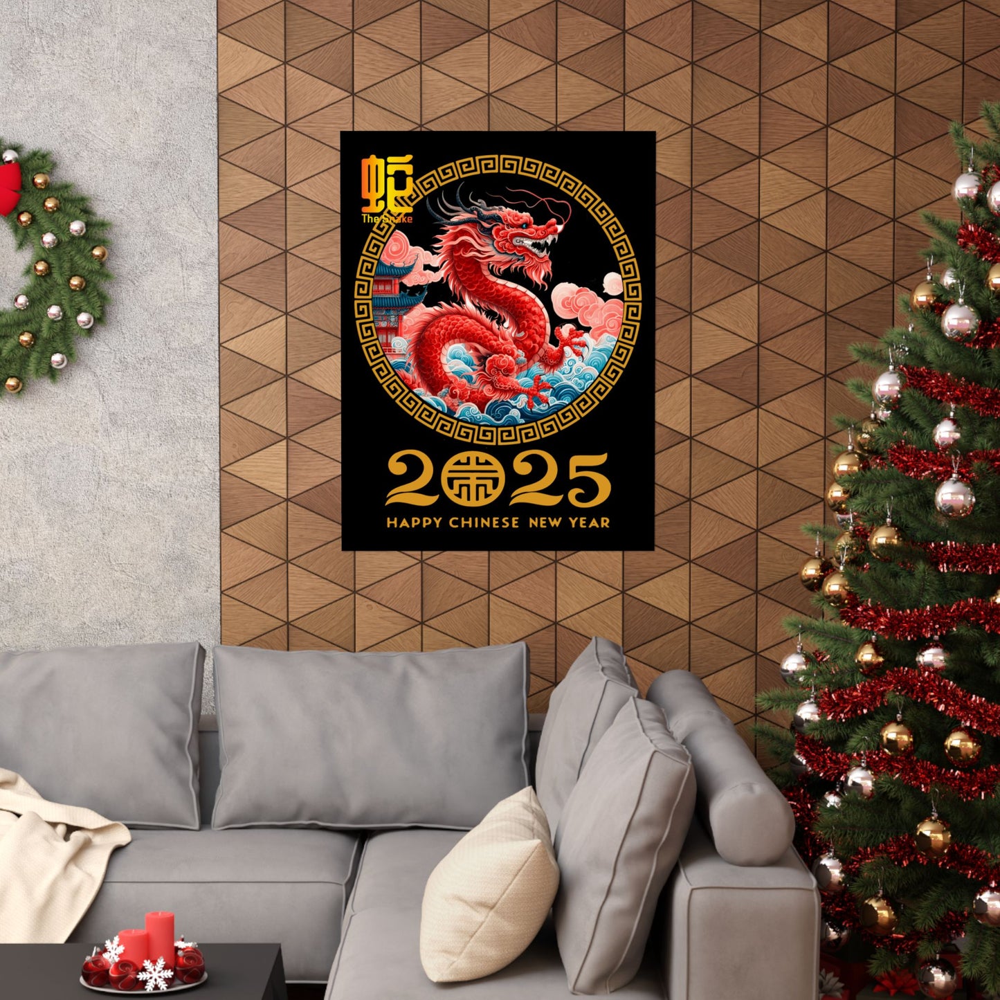 Matte Vertical Posters Chinese new year year of snake 2025 lunar calendar chinese gifts