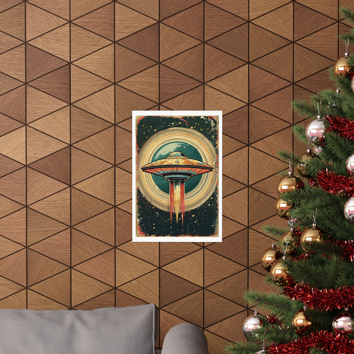 Matte Vertical Posters UFO invasion for outer space 2025