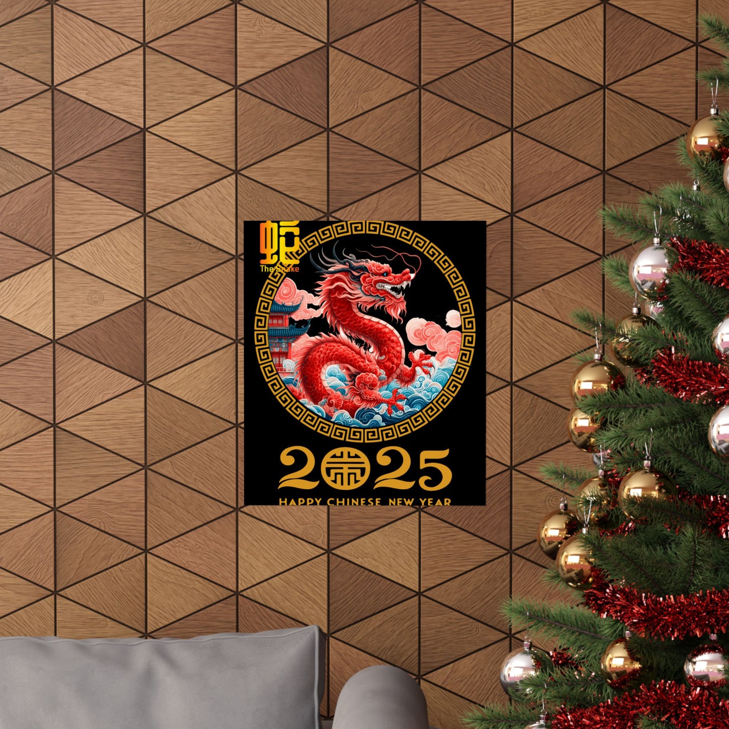 Matte Vertical Posters Chinese new year year of snake 2025 lunar calendar chinese gifts