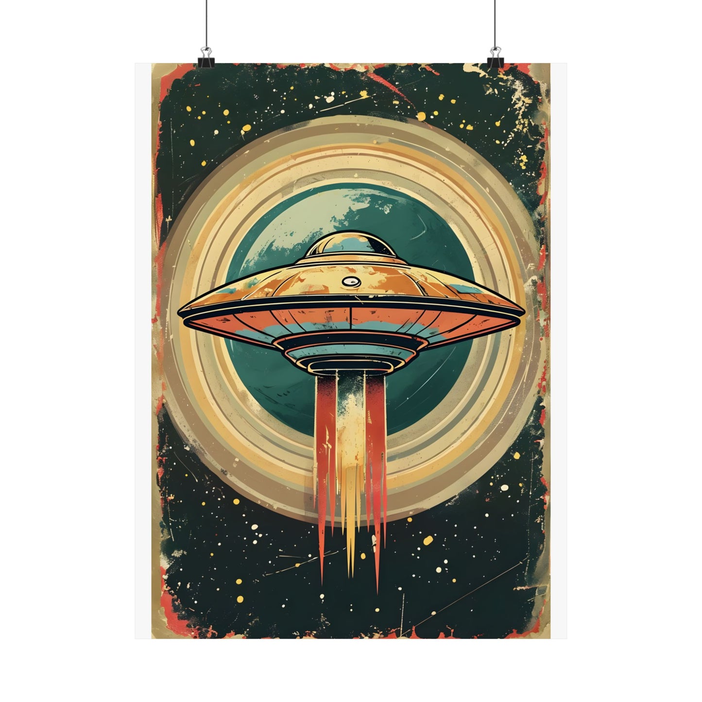 Matte Vertical Posters UFO invasion for outer space 2025