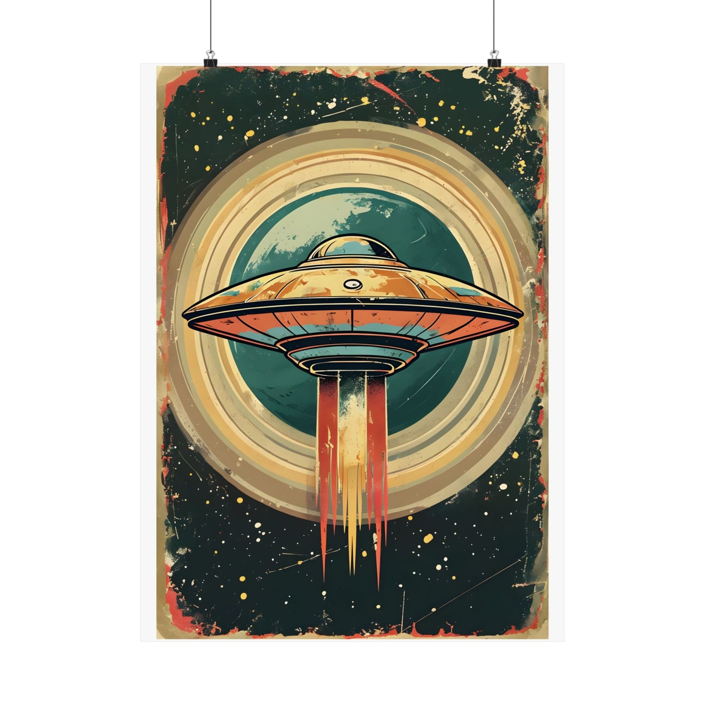 Matte Vertical Posters UFO invasion for outer space 2025