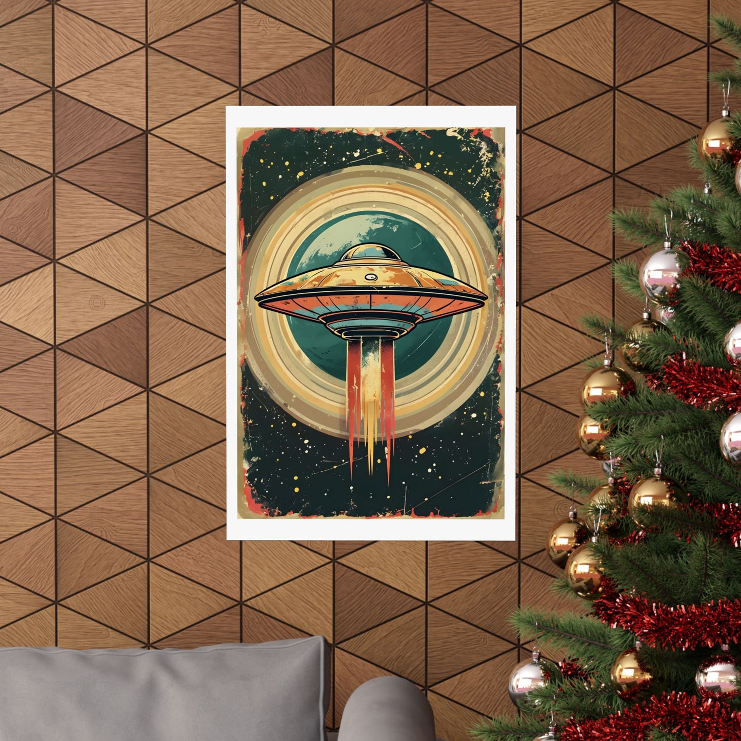 Matte Vertical Posters UFO invasion for outer space 2025