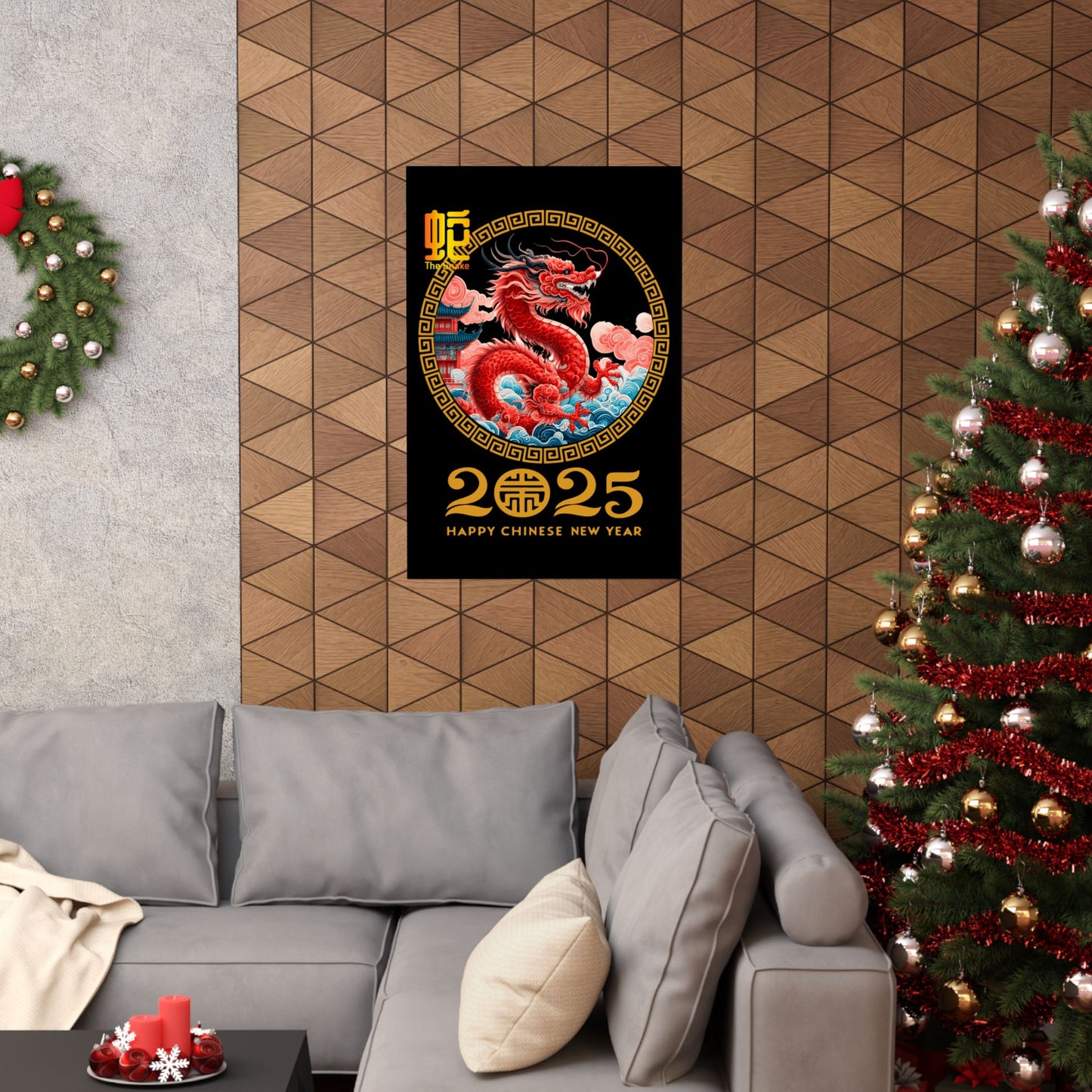 Matte Vertical Posters Chinese new year year of snake 2025 lunar calendar chinese gifts