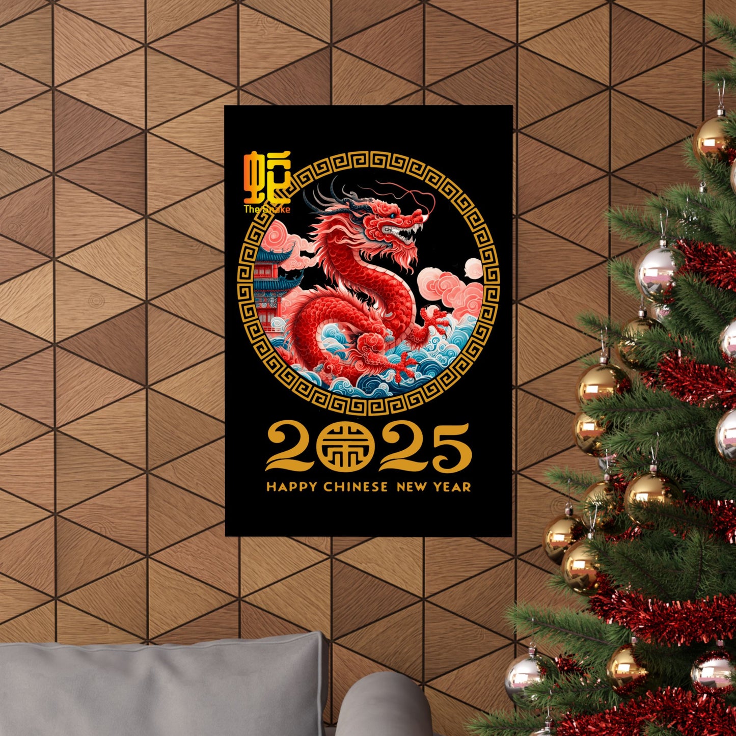 Matte Vertical Posters Chinese new year year of snake 2025 lunar calendar chinese gifts